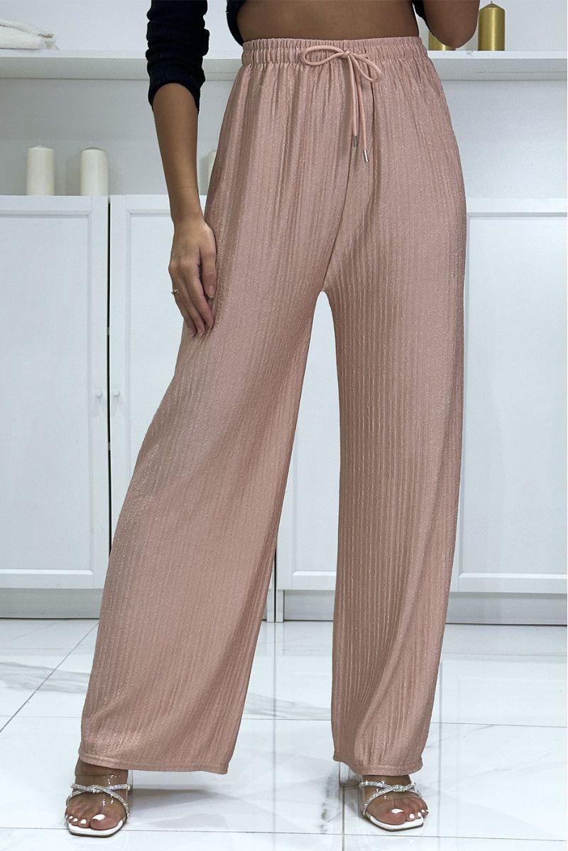 Trendy and chic pink palazzo pants - 4