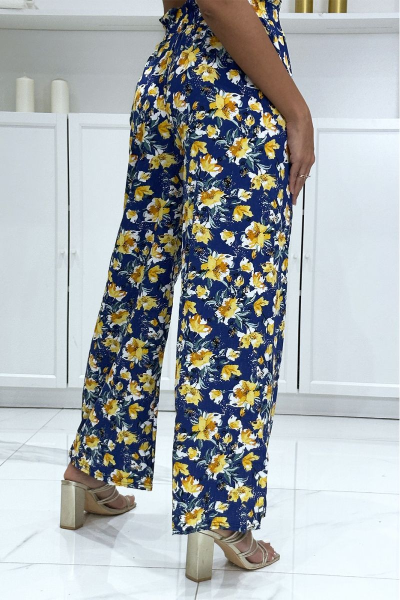 Royal floral cotton palazzo trousers - 1