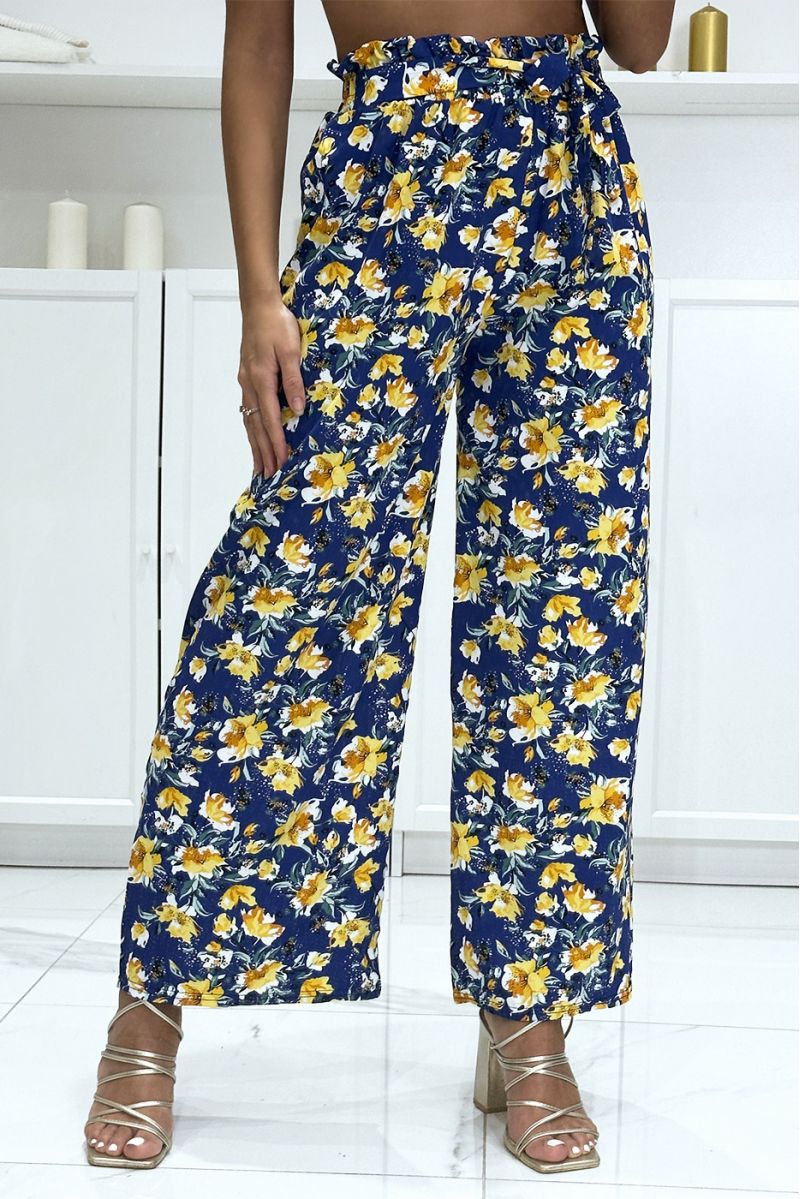 Royal floral cotton palazzo trousers - 4