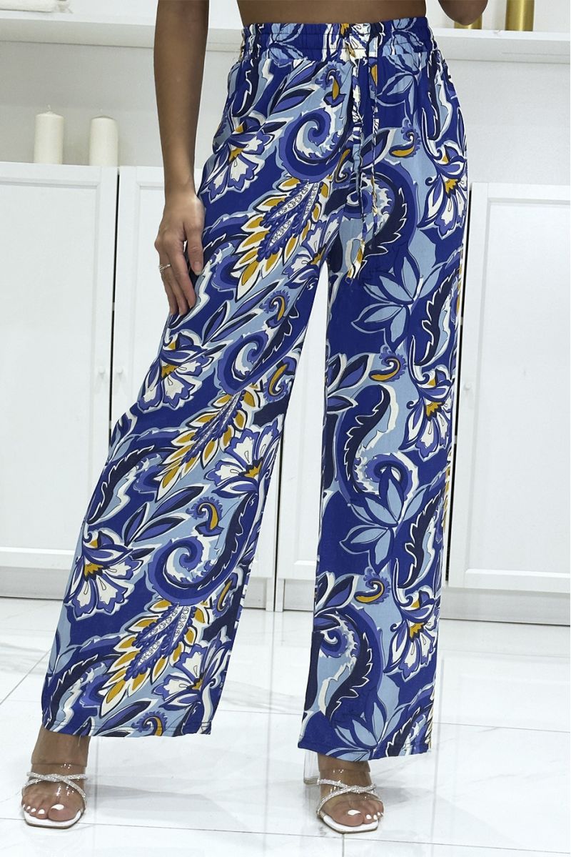 Royal cotton palazzo pants with pretty pattern - 3
