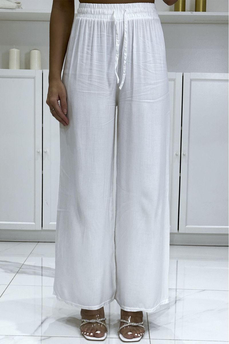 White cotton palazzo pants - 2