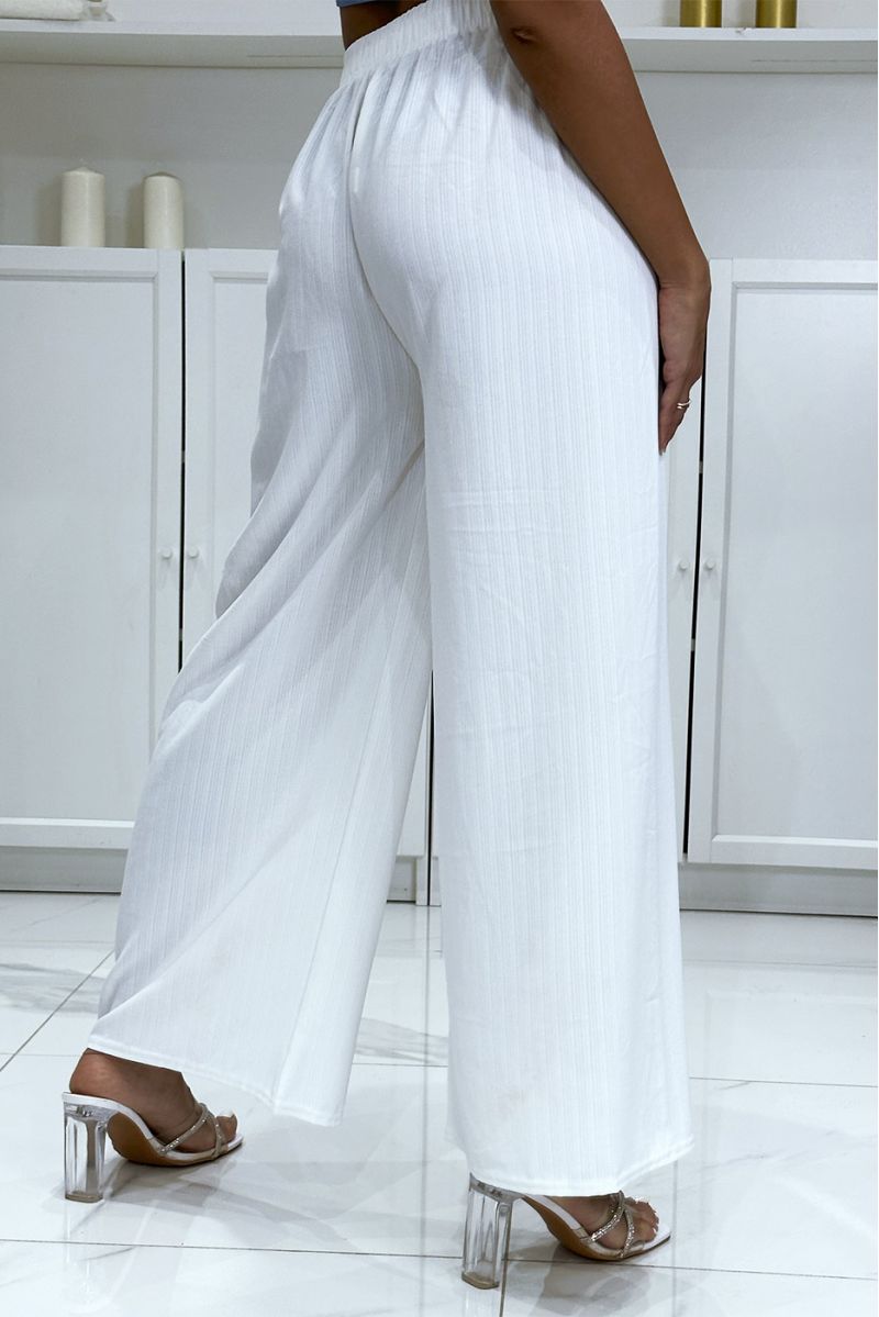 Very trendy plain white palazzo pants - 1