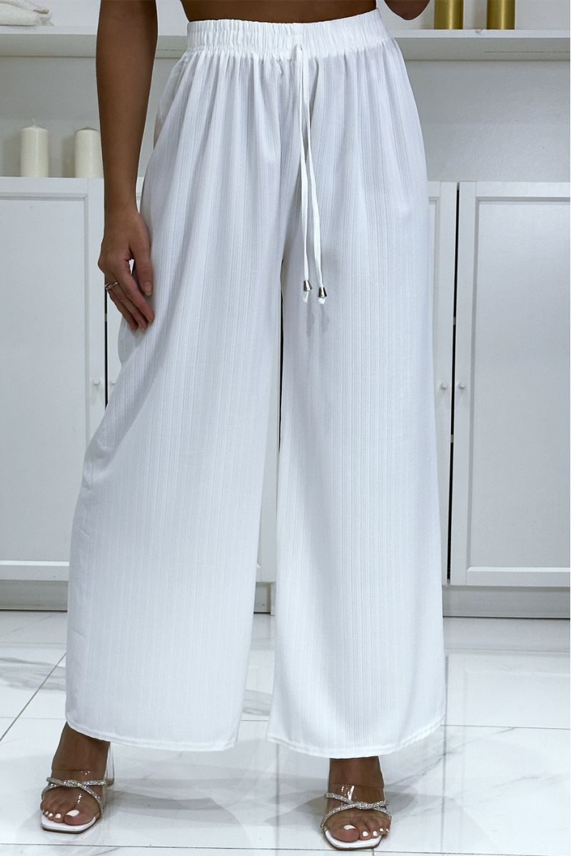 Very trendy plain white palazzo pants - 2