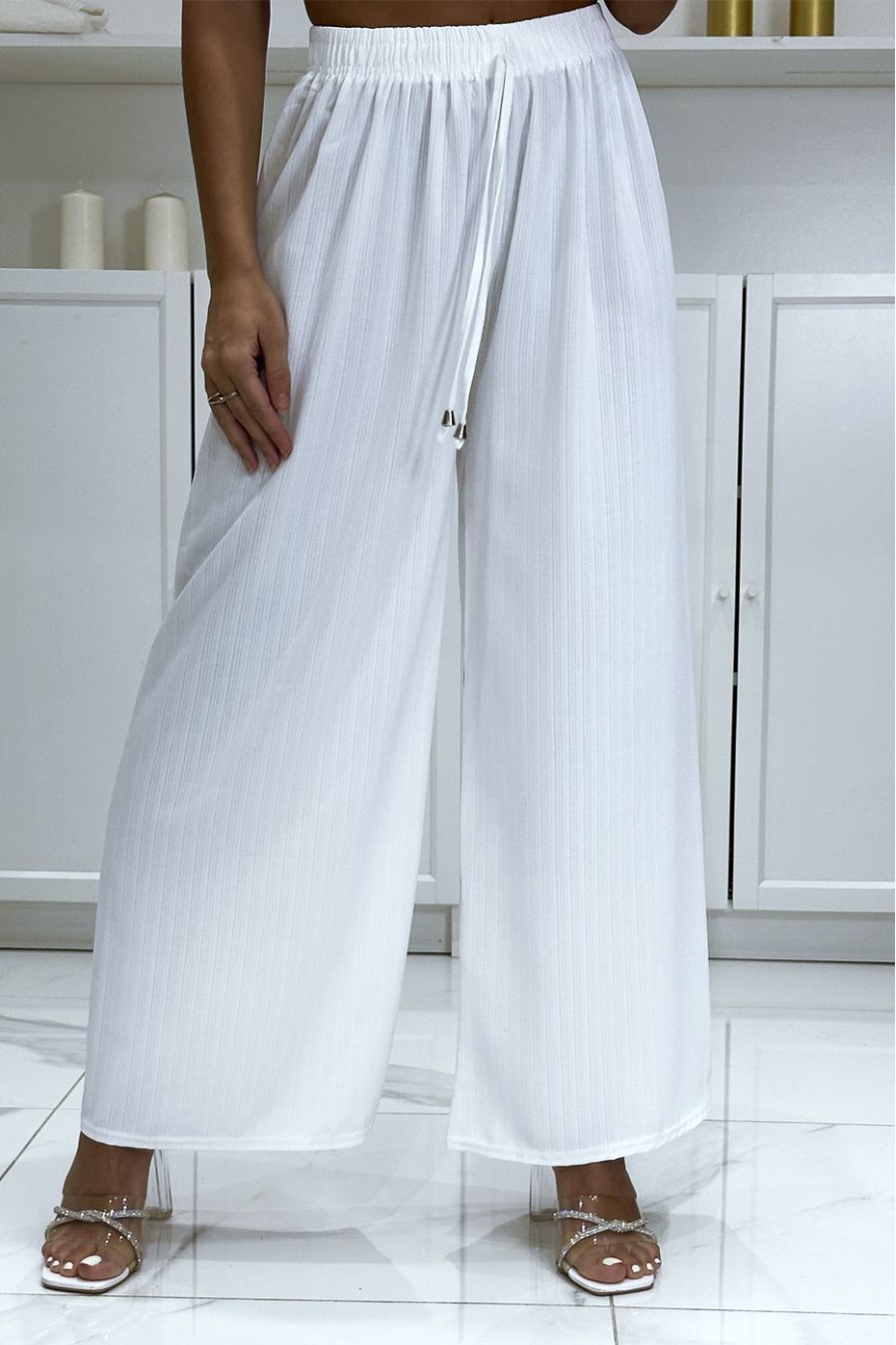 Plain white palazzo on sale pants