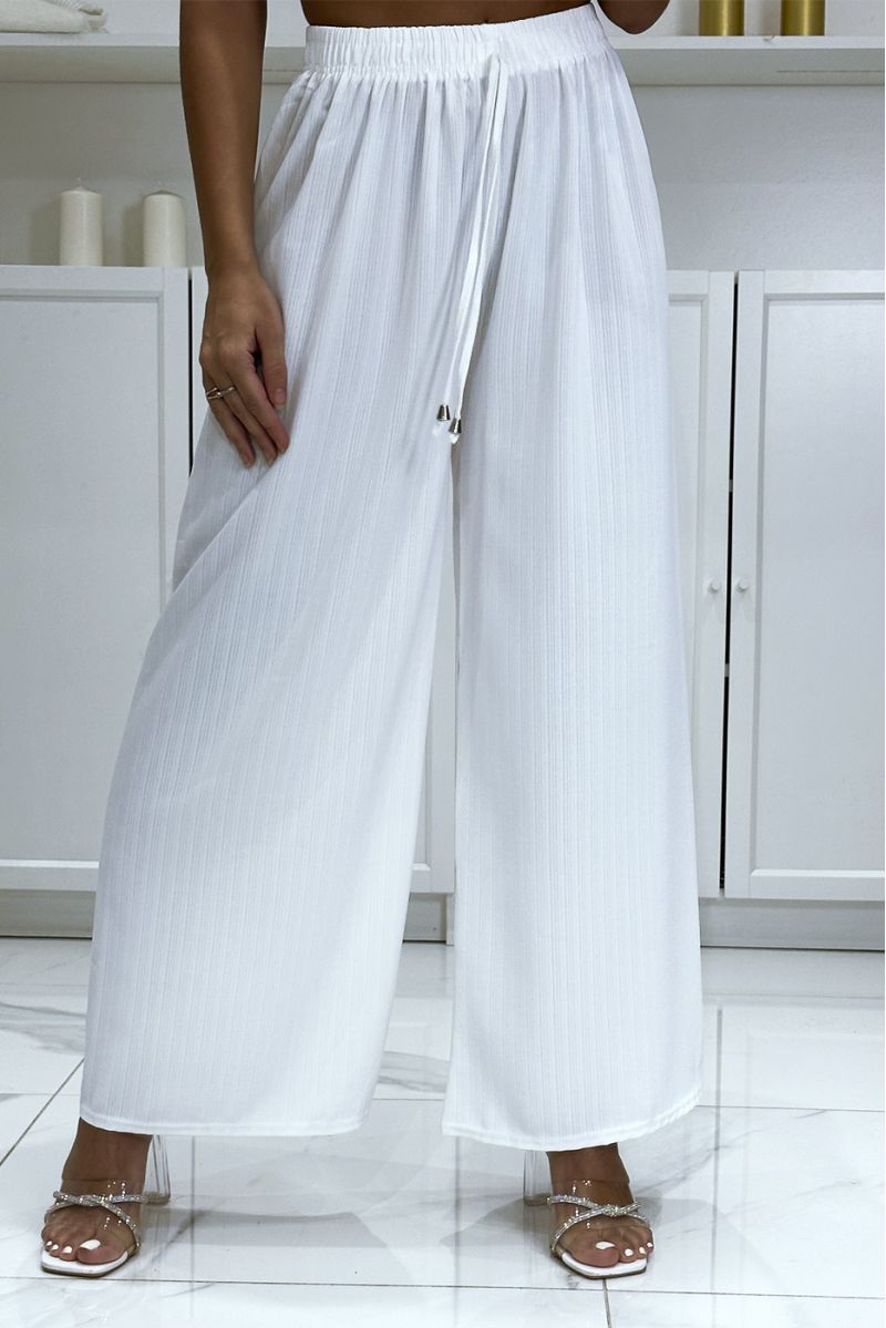 Very trendy plain white palazzo pants - 3