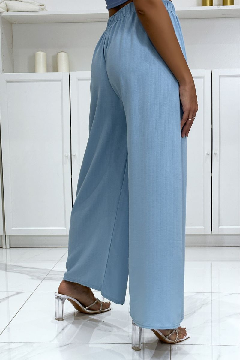 Very trendy plain turquoise palazzo pants - 1