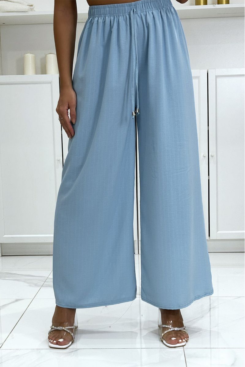 Very trendy plain turquoise palazzo pants - 2