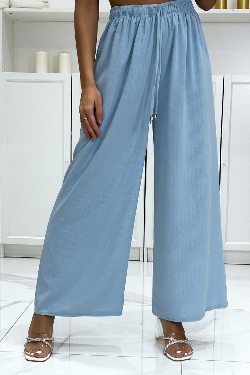 Very trendy plain turquoise palazzo pants - 3