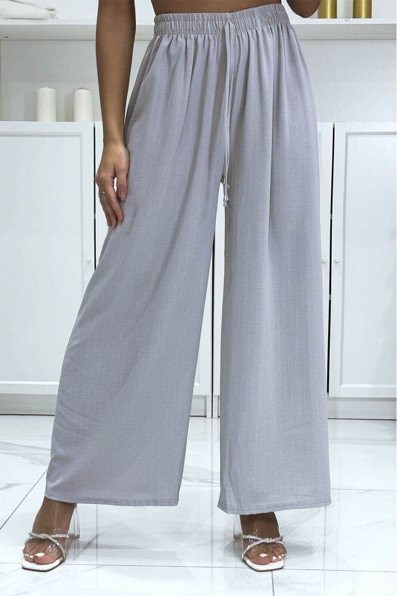 Very trendy plain gray palazzo pants - 3