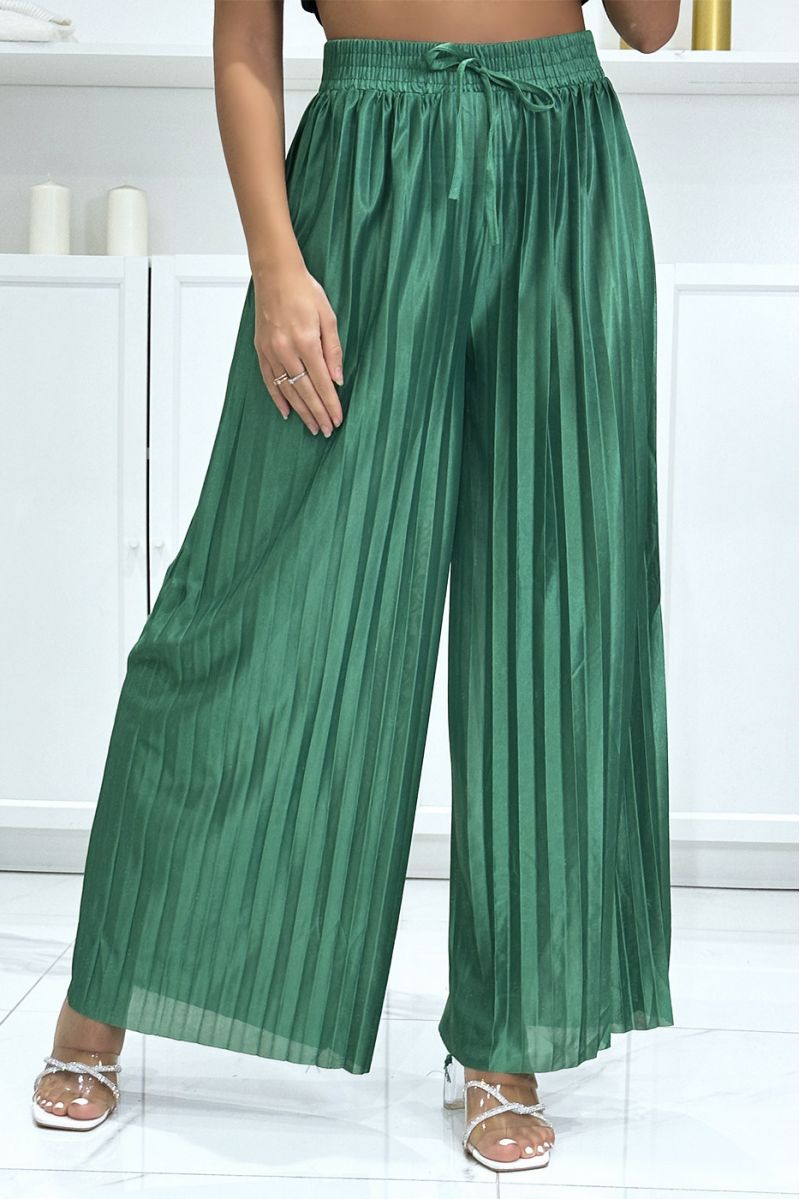 Pantalon plissé online vert