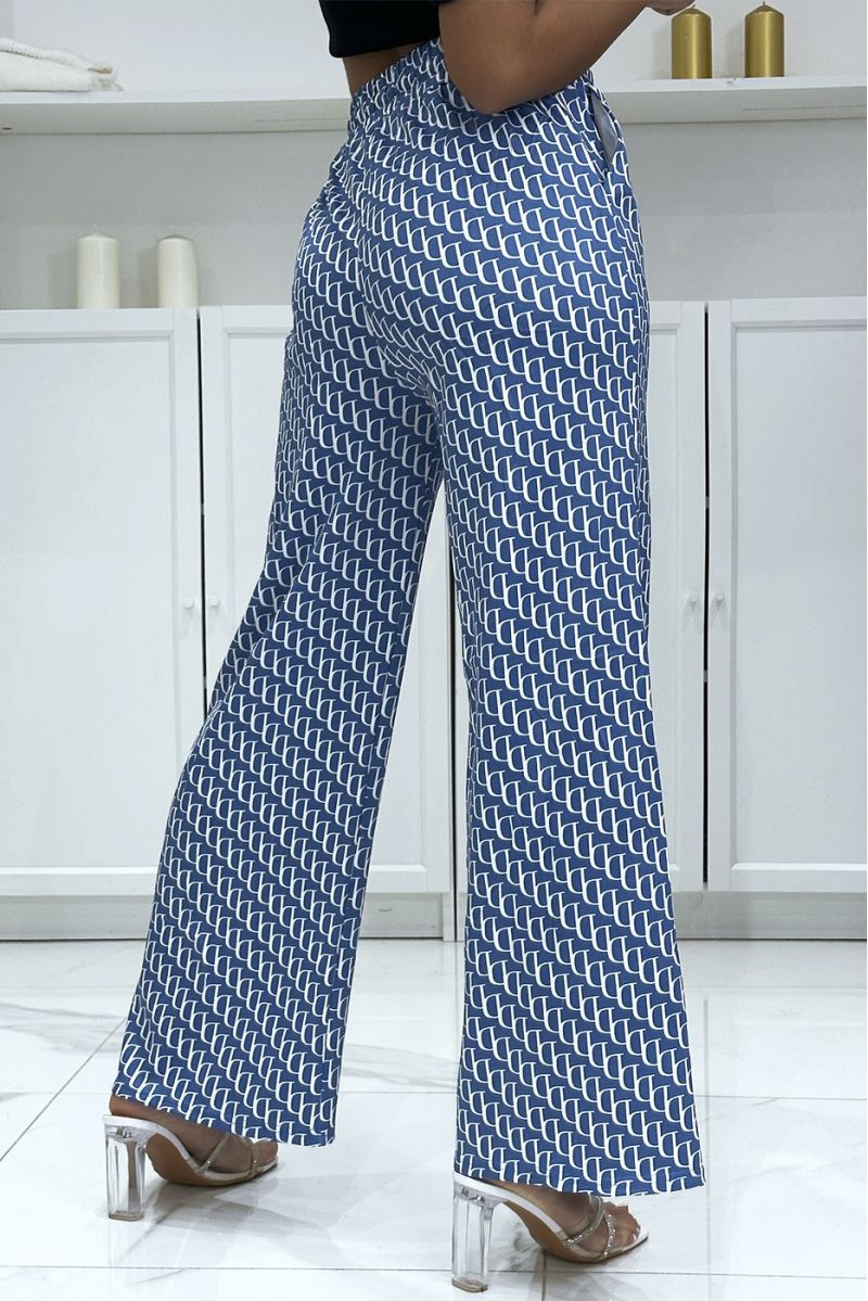 Blue moti D brand inspired palazzo pants - 1
