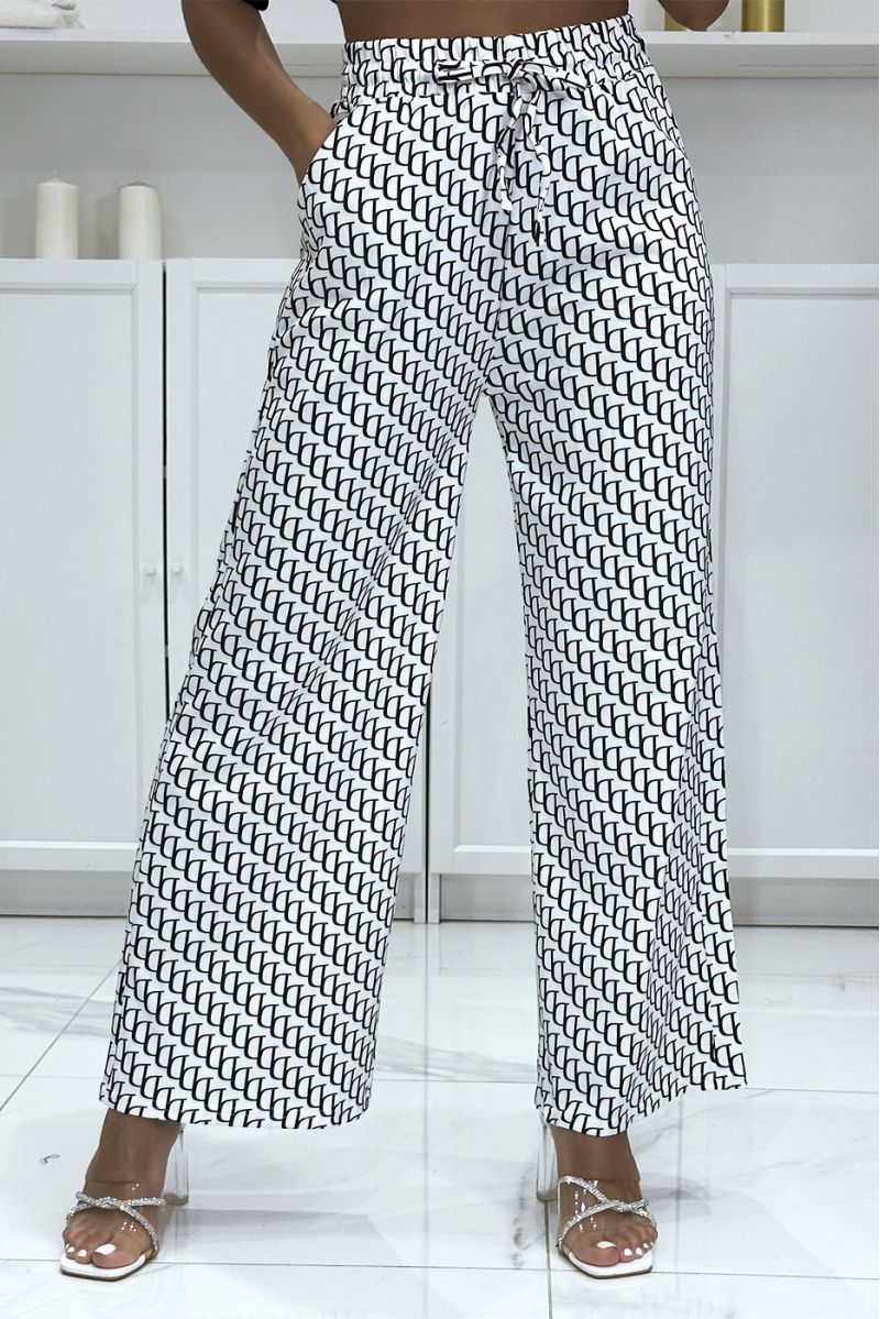 Brand inspired white moti D palazzo pants - 3