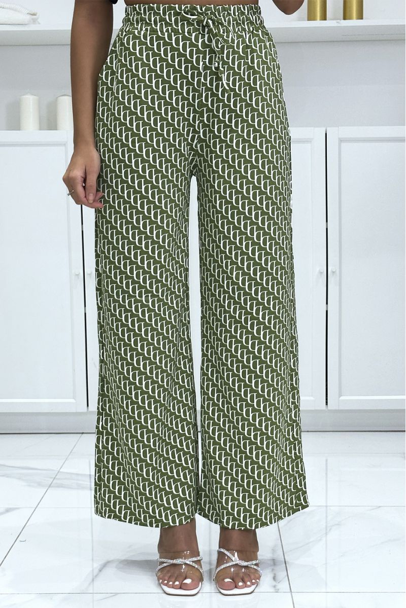 Brand inspired green moti D palazzo pants - 2
