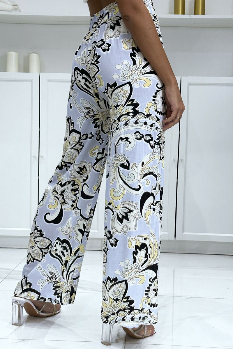 Palazzo pants with sublime gray pattern - 1