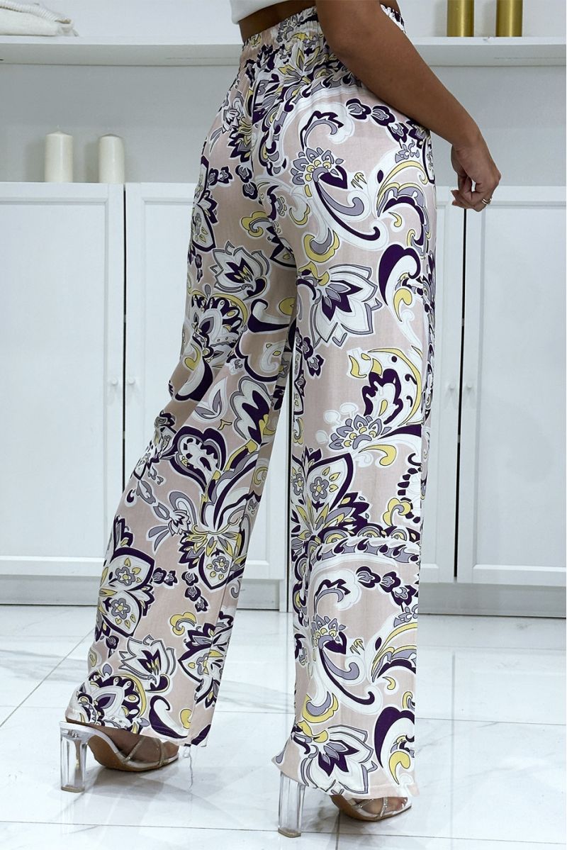 Palazzo pants with sublime beige pattern - 1