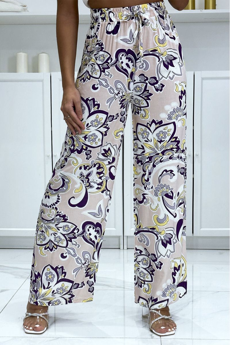 Palazzo pants with sublime beige pattern - 2
