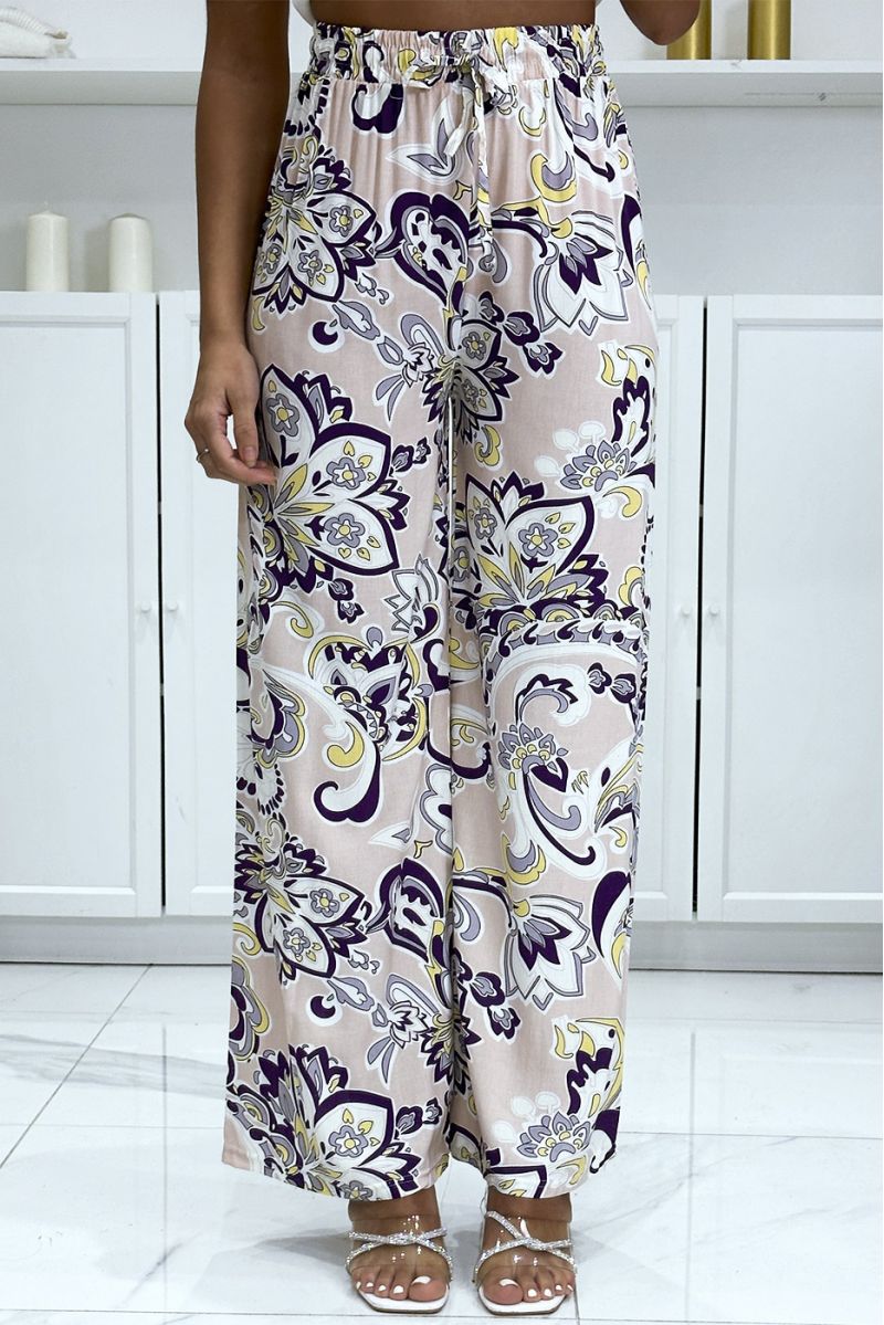 Palazzo pants with sublime beige pattern - 3