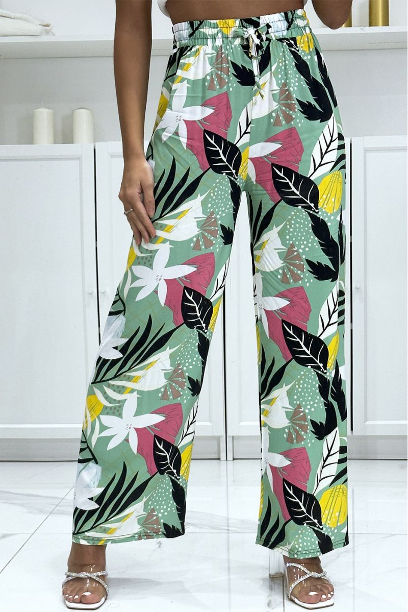 Palazzo pants with sublime green pattern - 3