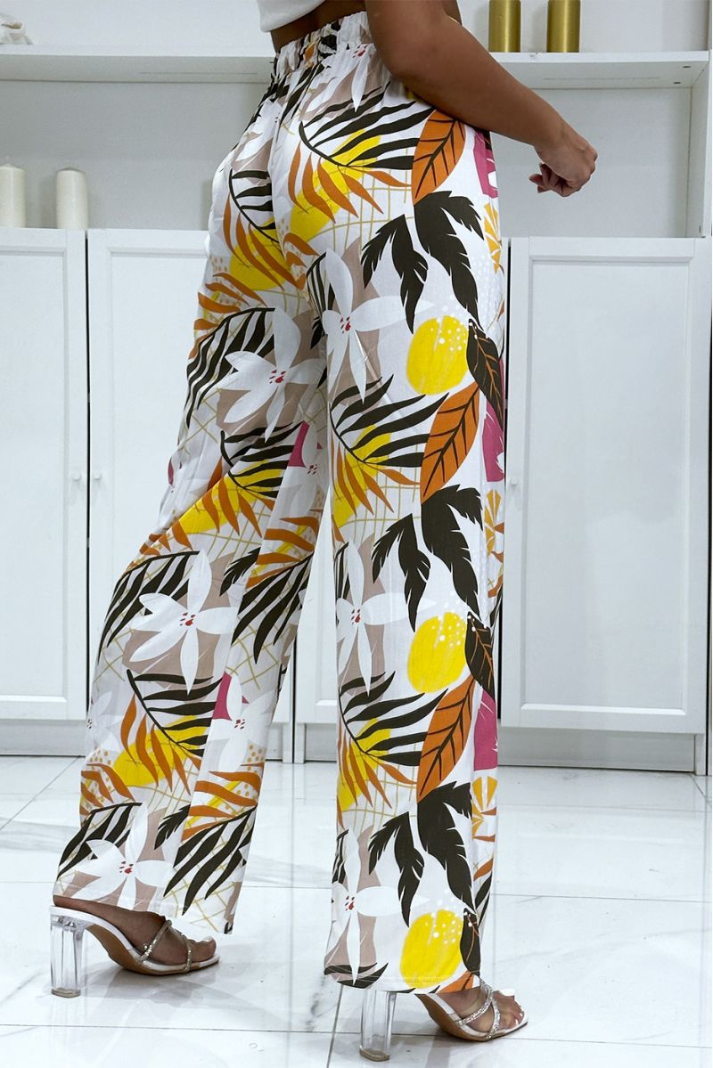 Palazzo pants with sublime orange yellow pattern - 1