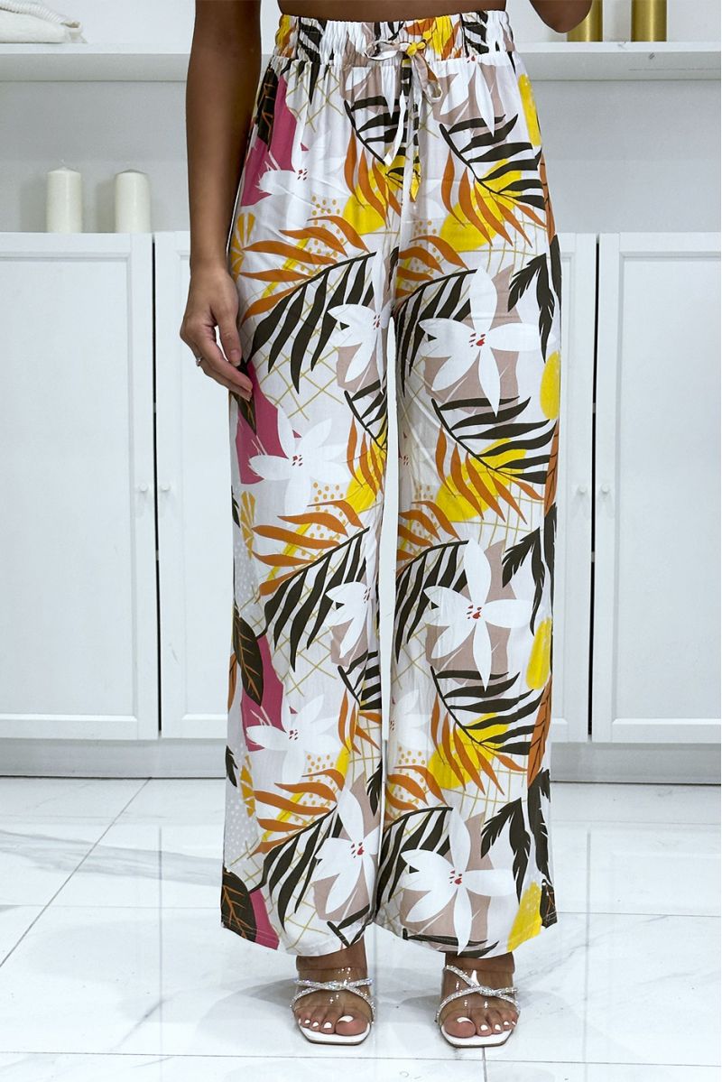 Palazzo pants with sublime orange yellow pattern - 2