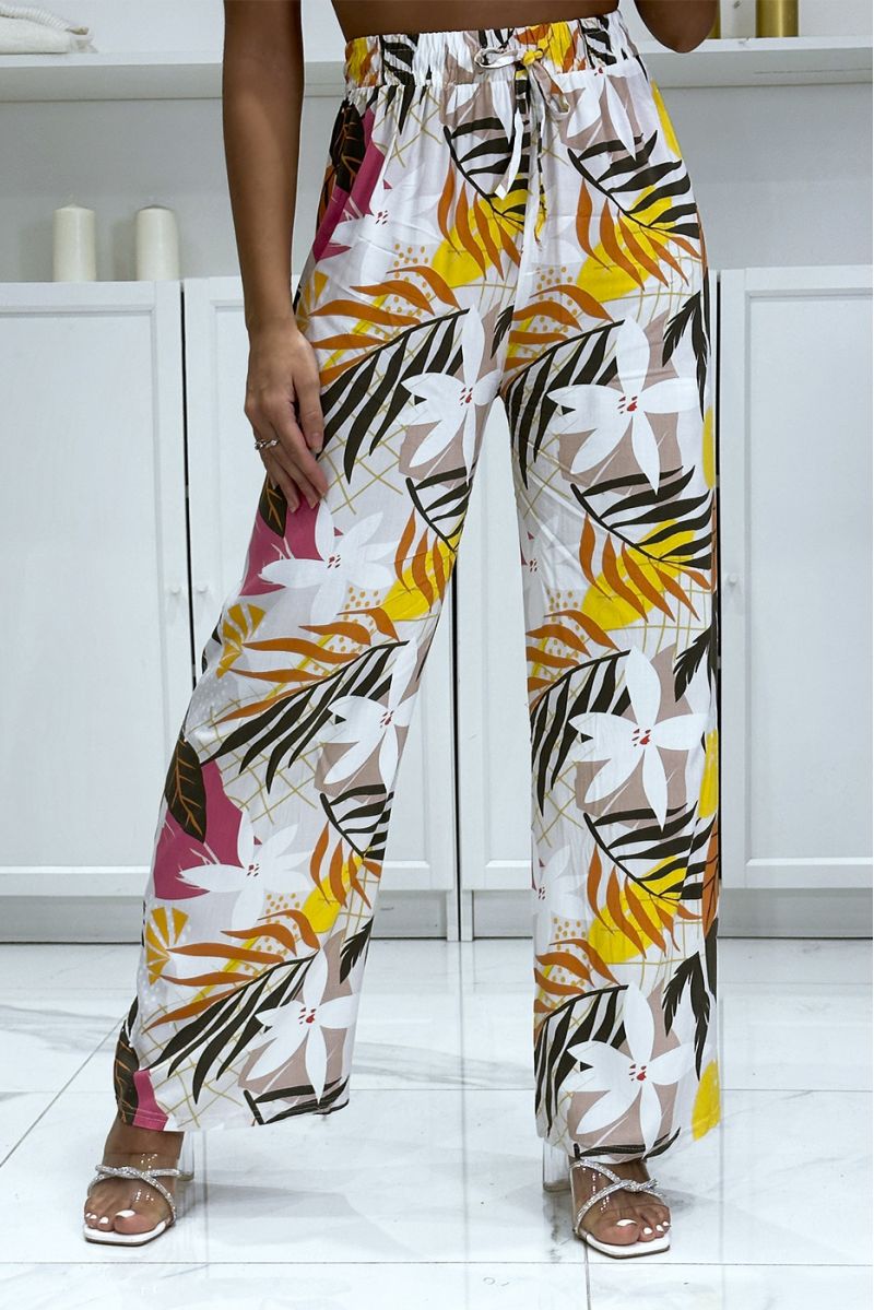 Palazzo pants with sublime orange yellow pattern - 3