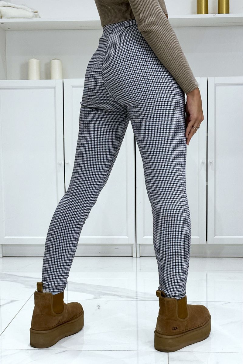 Slim royal check pants with pockets - 1