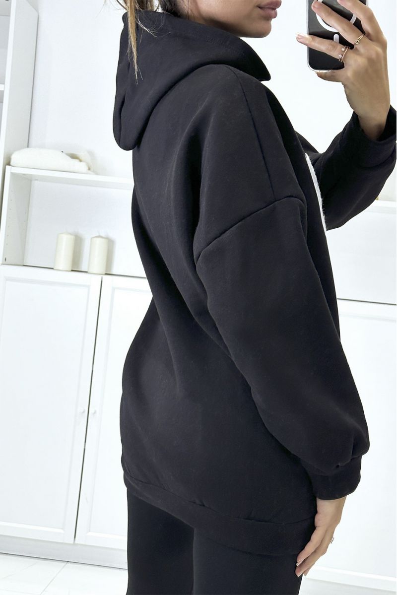 Oversized zwarte hoodie van een mooie, zeer dikke kwaliteit met YOGA opschrift - 4