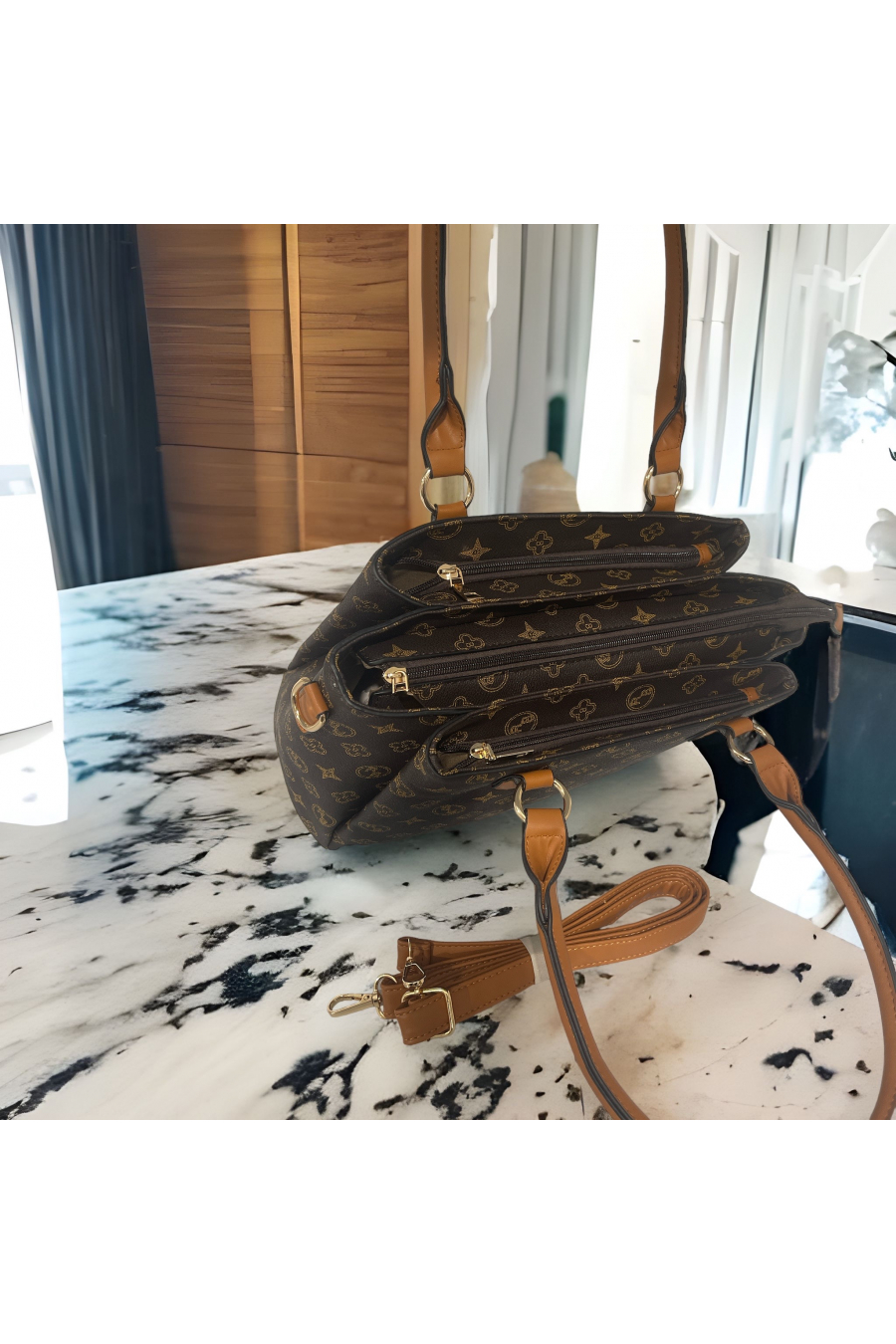 Inspired brown handbag - 2