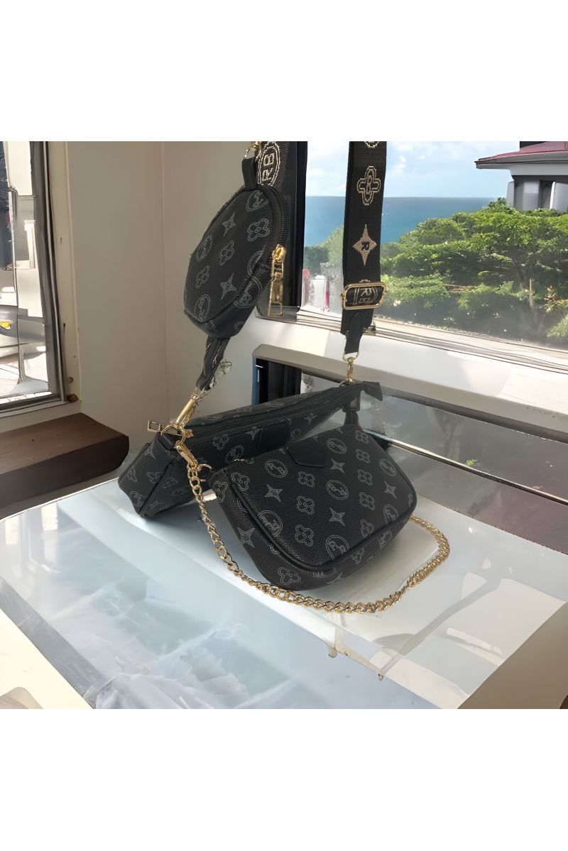 Sac à main noir inspi 3 en 1  - 2