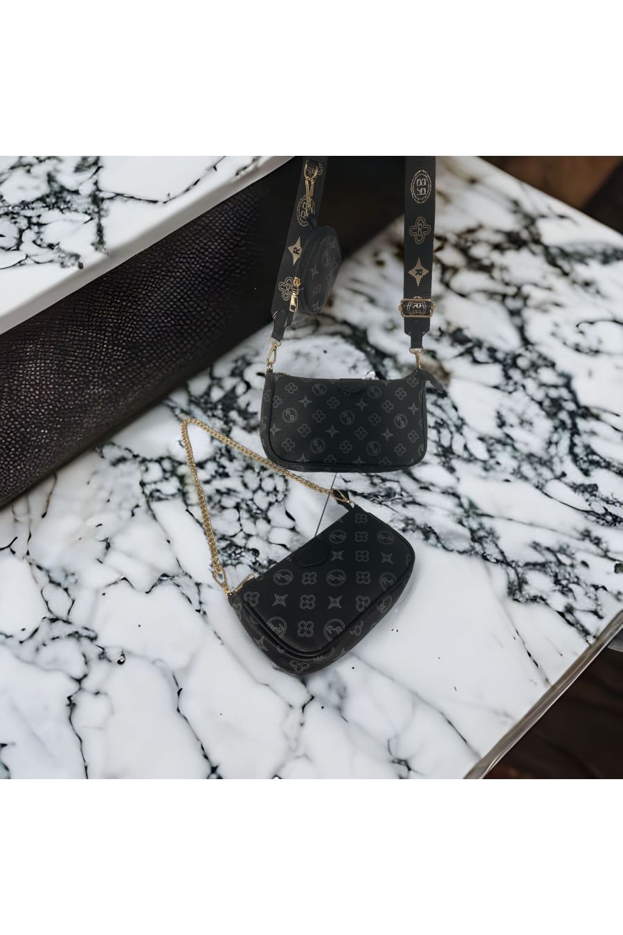 Sac à main noir inspi 3 en 1  - 3