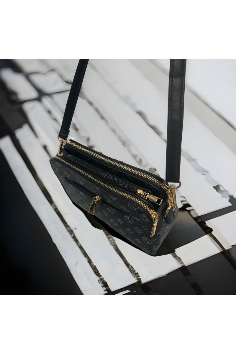 Black handbag with 3 openings - 2