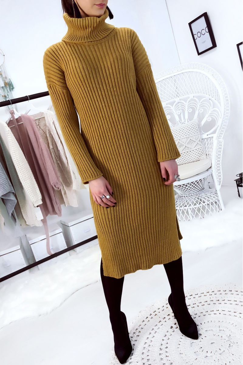 robe longue pull col roulé