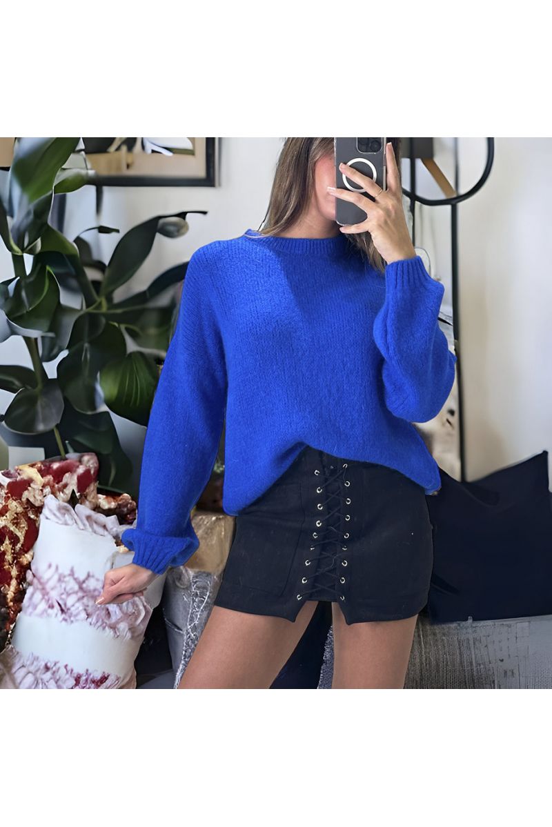 Pull royal composé de laine et de mohair en col rond - 2 Pull royal composé de laine et de mohair en col rond - 2