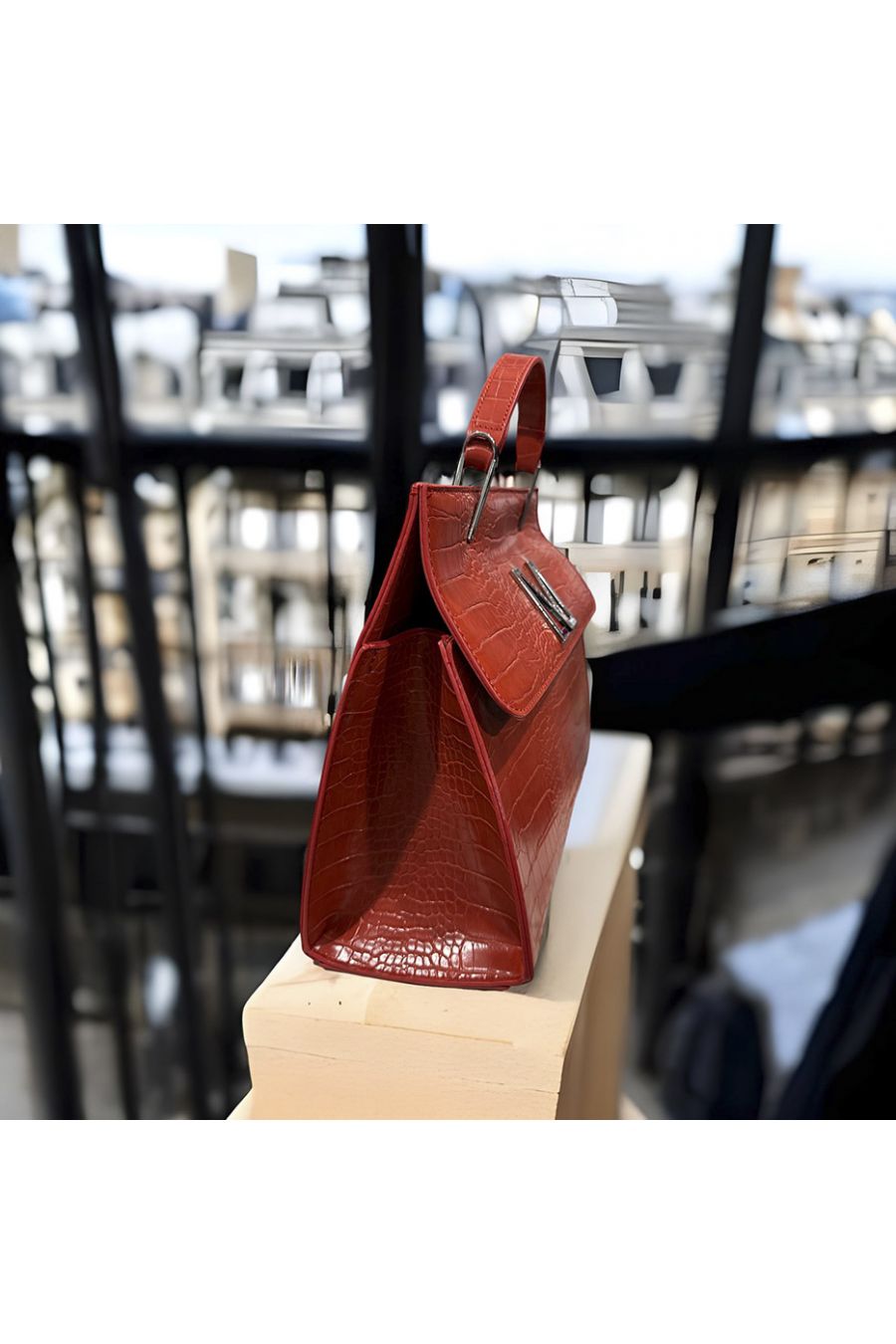 MAGDA CROCO handbag by PASCALE MORABITO orange - 2