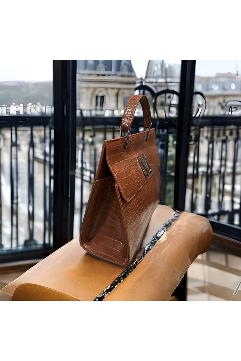 MAGDA CROCO handtas by PASCALE MORABITO camel - 2