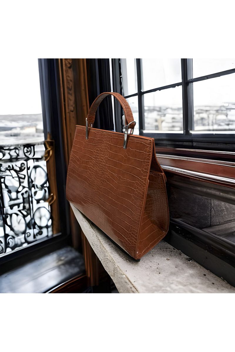 MAGDA CROCO handtas by PASCALE MORABITO camel - 3