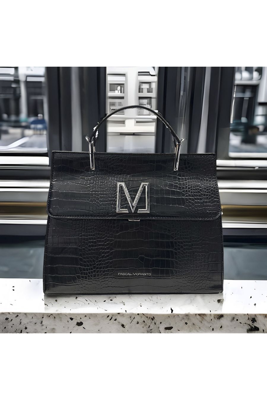 Handtas MAGDA CROCO van PASCALE MORABITO zwart - 1
