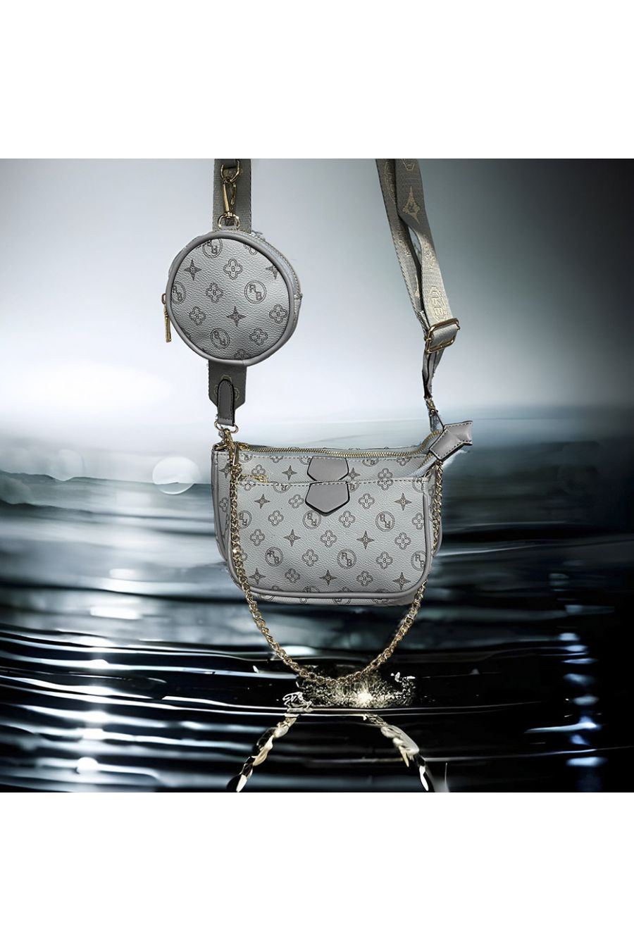 3 in 1 geïnspireerde blauwe handtas - 1