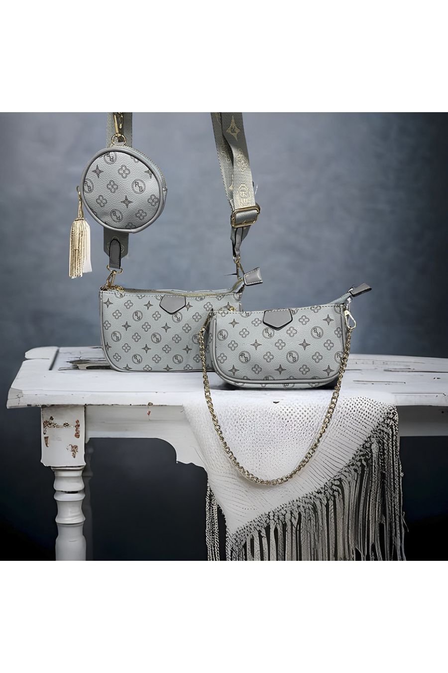 3 in 1 inspired blue handbag - 2