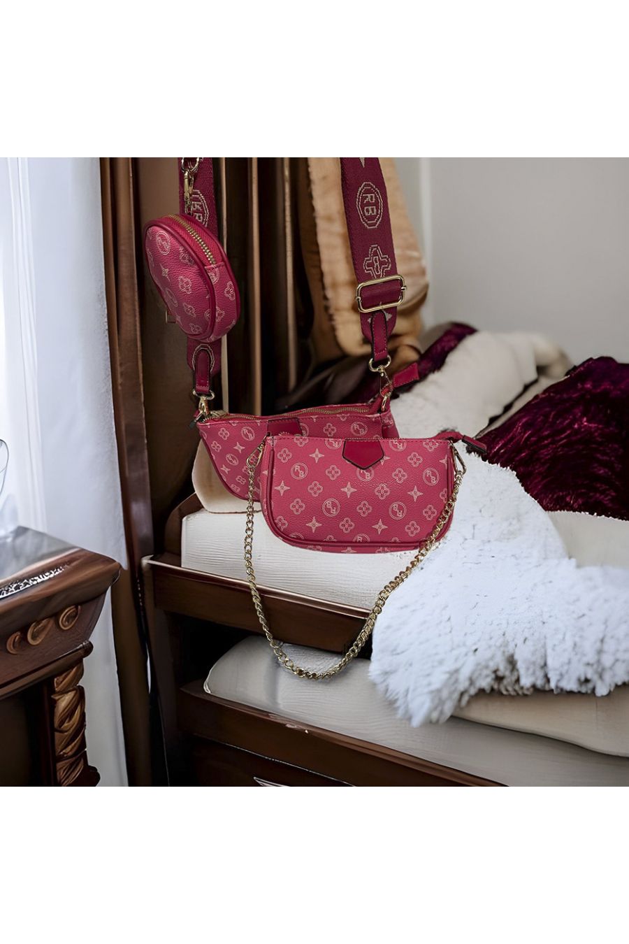 Sac à main fuchsia inspi 3 en 1  - 1