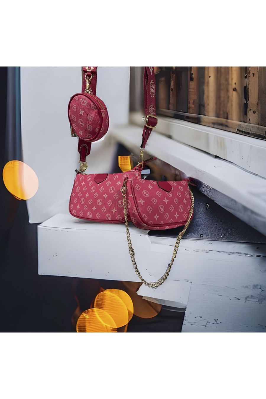 Fuchsia geïnspireerde 3 in 1 handtas - 2