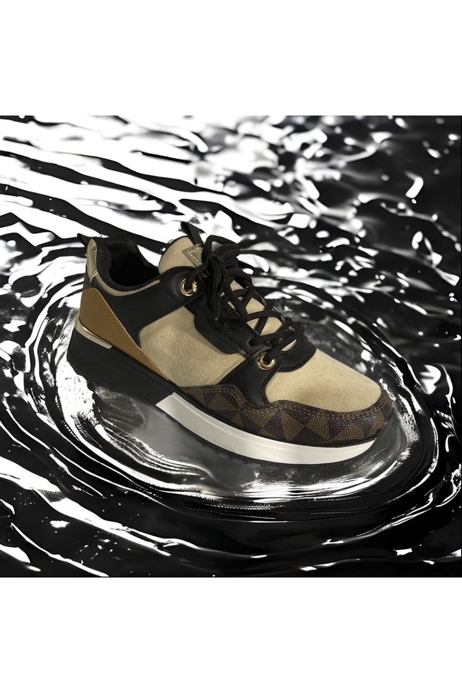 Basket noir et marron inspi - 1