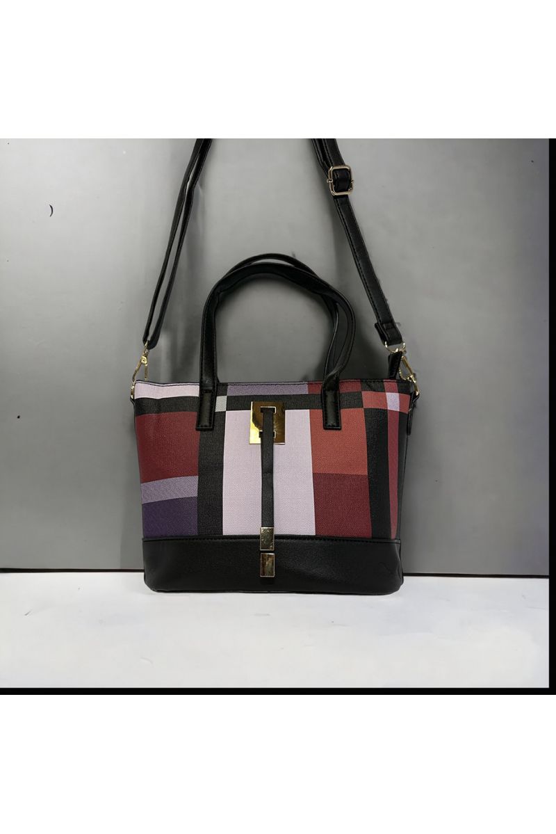 Sac à main inspi à carreau rouge - 1