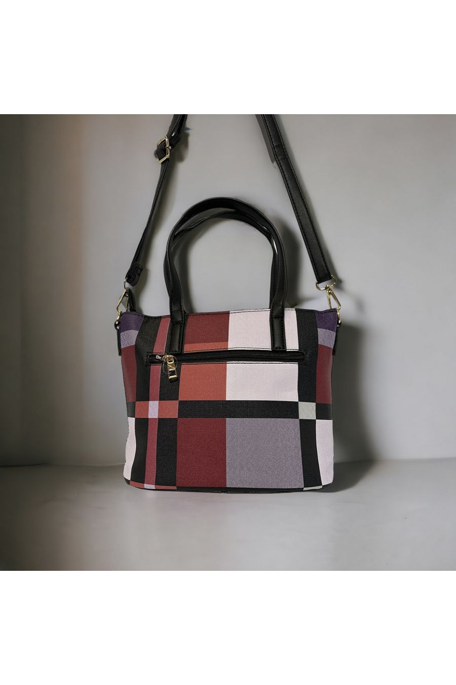 Red check inspired handbag - 2