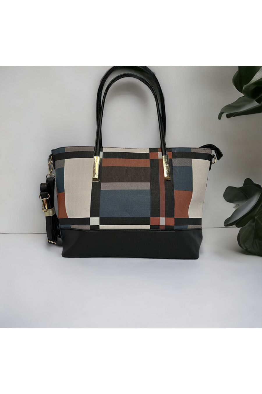 Sac à main inspi à carreau orange - 1