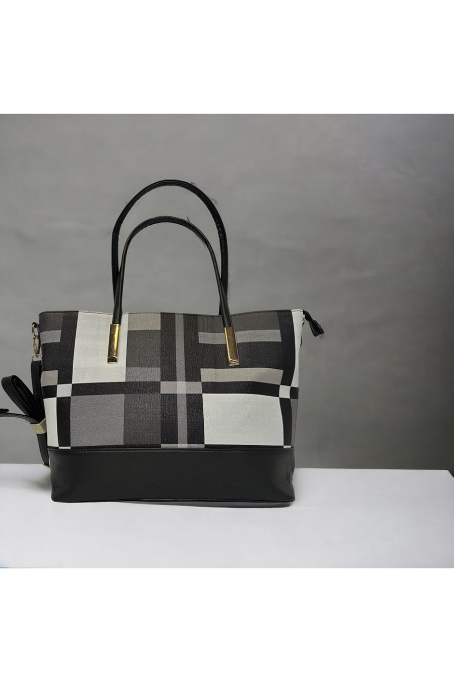 Sac à main inspi à carreau noir - 1