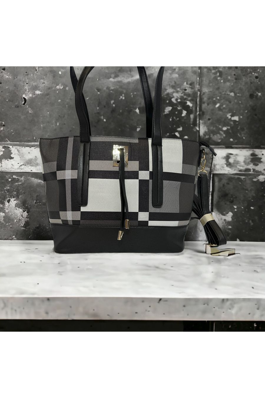 Inspi handbag with black check - 1