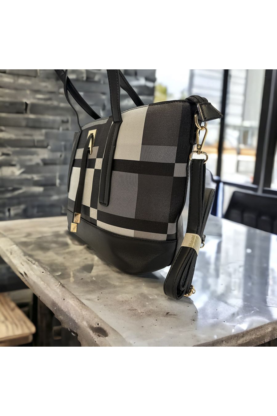 Inspi handbag with black check - 2