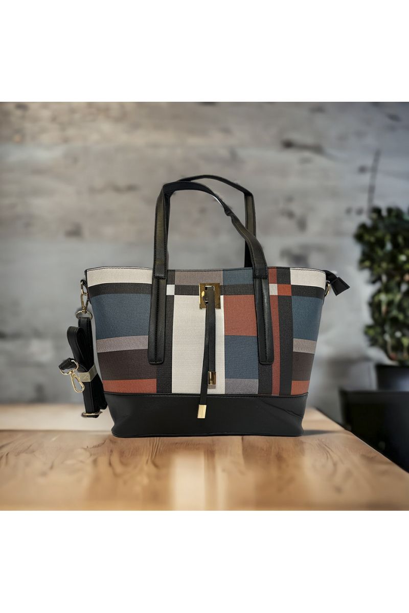 Sac à main inspi à carreau orange  - 1