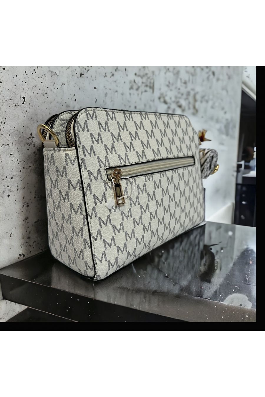 Sac à main inspi beige 3 fermetures - 3